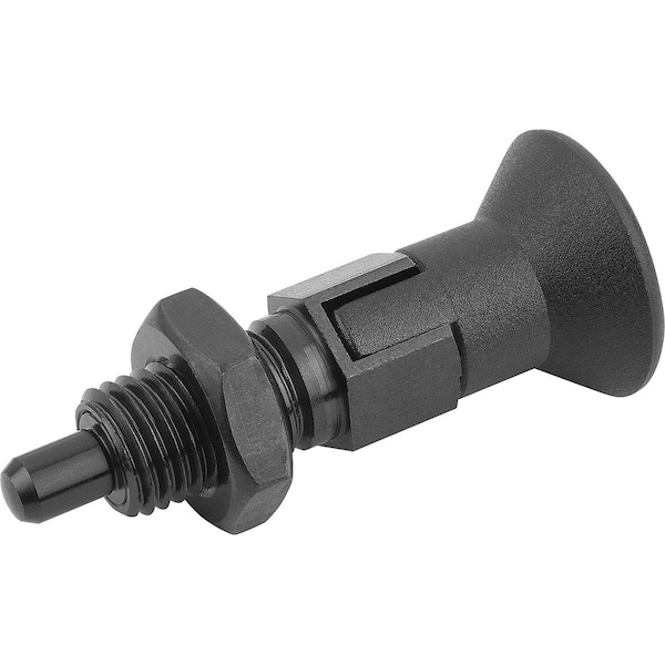 Indexing Plunger Size:3 D1=M16X1, 5, D=8, Form:D With Locking Slot With Locknut, Steel Hardened,